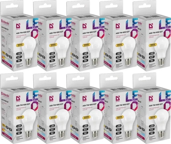 Defender Home - Лампочка светодиодная A55-7W-830-E27 Defender Home - Лампочка светодиодная A55-7W-830-E27