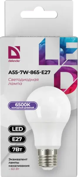 Defender Home - Лампочка светодиодная A55-7W-865-E27 Defender Home - Лампочка светодиодная A55-7W-865-E27