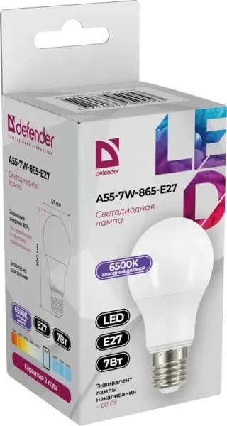 Defender Home - Лампочка светодиодная A55-7W-865-E27 Defender Home - Лампочка светодиодная A55-7W-865-E27