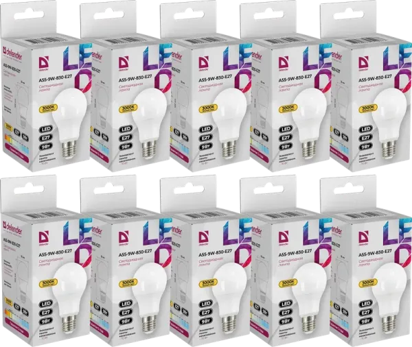 Defender Home - Лампочка светодиодная A55-9W-830-E27 Defender Home - Лампочка светодиодная A55-9W-830-E27