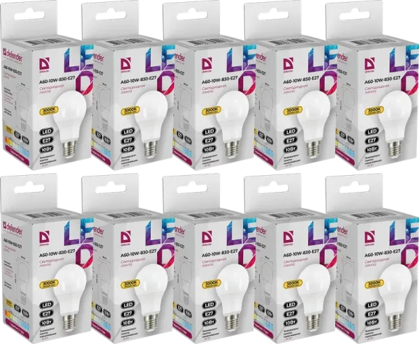 Defender Home - Лампочка светодиодная A60-10W-830-E27 Defender Home - Лампочка светодиодная A60-10W-830-E27