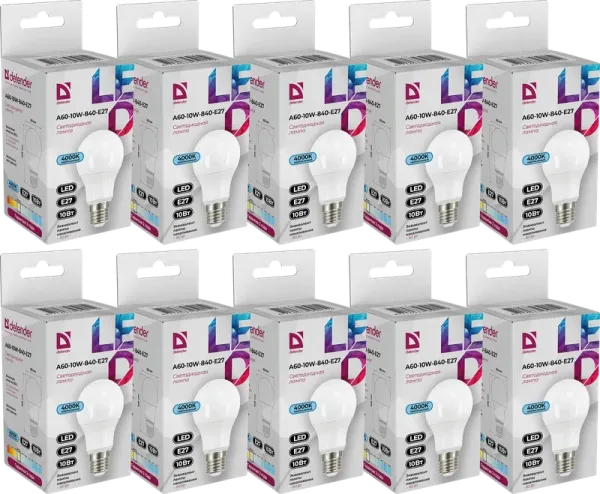 Defender Home - Лампочка светодиодная A60-10W-840-E27 Defender Home - Лампочка светодиодная A60-10W-840-E27