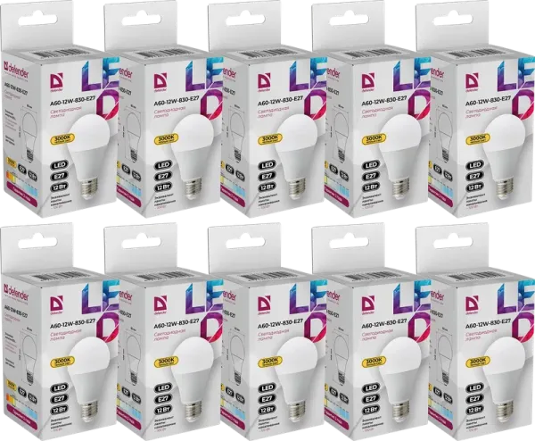 Defender Home - Лампочка светодиодная A60-12W-830-E27 Defender Home - Лампочка светодиодная A60-12W-830-E27