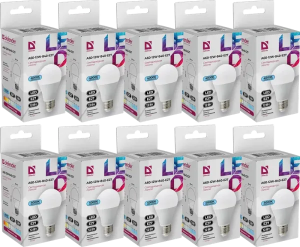 Defender Home - Лампочка светодиодная A60-12W-840-E27 Defender Home - Лампочка светодиодная A60-12W-840-E27