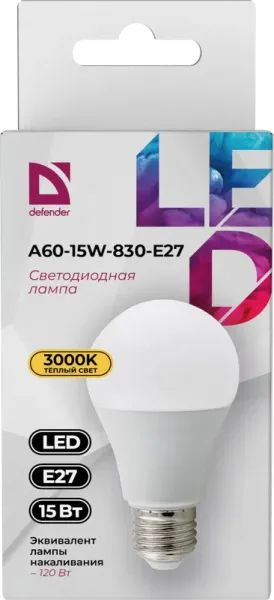 Defender Home - Лампочка светодиодная A60-15W-830-E27
