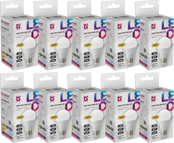 Defender Home - Лампочка светодиодная A60-15W-830-E27 Defender Home - Лампочка светодиодная A60-15W-830-E27