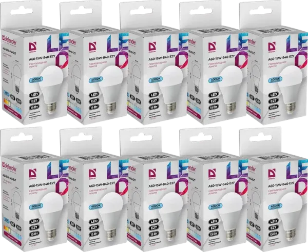 Defender Home - Лампочка светодиодная A60-15W-840-E27 Defender Home - Лампочка светодиодная A60-15W-840-E27