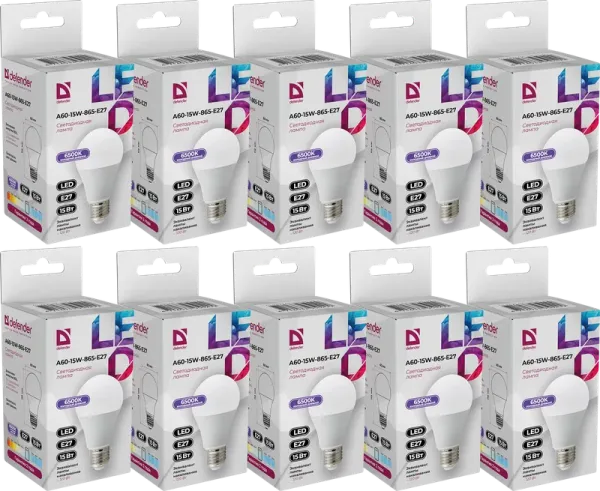 Defender Home - Лампочка светодиодная A60-15W-865-E27 Defender Home - Лампочка светодиодная A60-15W-865-E27