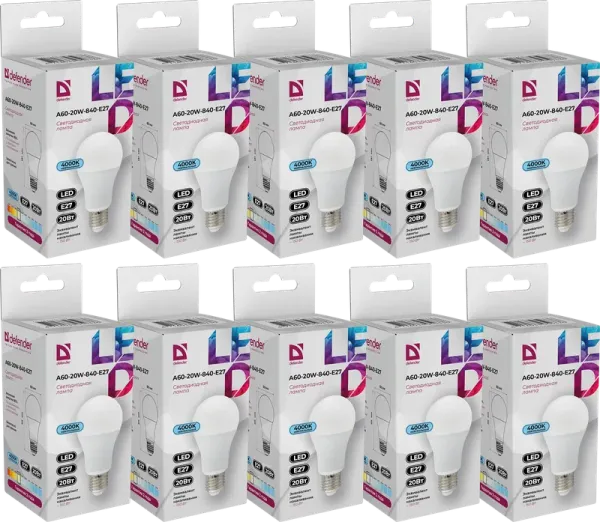 Defender Home - Лампочка светодиодная A60-20W-840-E27 Defender Home - Лампочка светодиодная A60-20W-840-E27