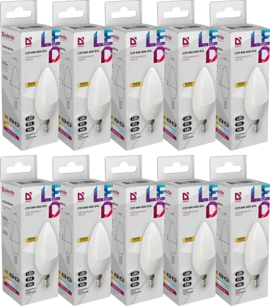 Defender Home - Лампочка светодиодная C37-8W-830-E14 Defender Home - Лампочка светодиодная C37-8W-830-E14