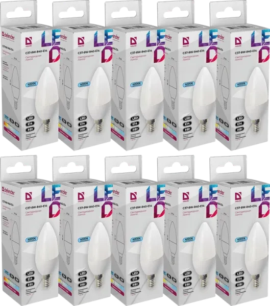 Defender Home - Лампочка светодиодная C37-8W-840-E14 Defender Home - Лампочка светодиодная C37-8W-840-E14