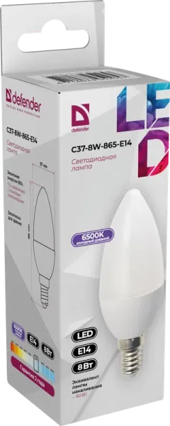 Defender Home - Лампочка светодиодная C37-8W-865-E14 Defender Home - Лампочка светодиодная C37-8W-865-E14