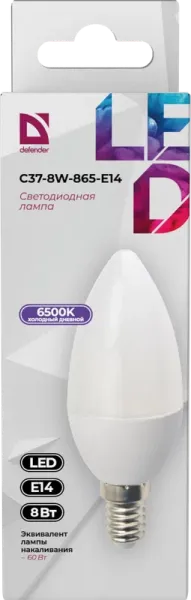 Defender Home - Лампочка светодиодная C37-8W-865-E14 Defender Home - Лампочка светодиодная C37-8W-865-E14