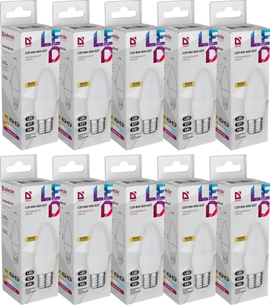 Defender Home - Лампочка светодиодная C37-8W-830-E27 Defender Home - Лампочка светодиодная C37-8W-830-E27