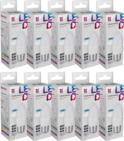 Defender Home - Лампочка светодиодная C37-8W-840-E27 Defender Home - Лампочка светодиодная C37-8W-840-E27