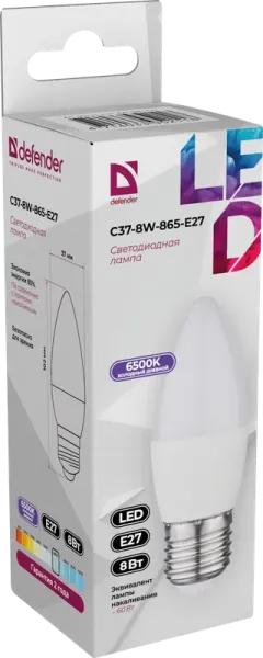 Defender Home - Лампочка светодиодная C37-8W-865-E27 Defender Home - Лампочка светодиодная C37-8W-865-E27
