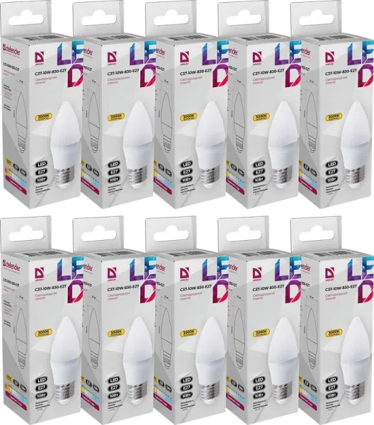 Defender Home - Лампочка светодиодная C37-10W-830-E27 Defender Home - Лампочка светодиодная C37-10W-830-E27