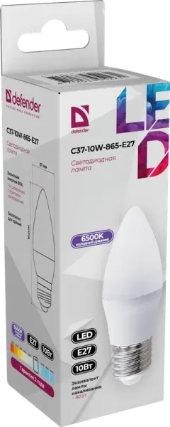 Defender Home - Лампочка светодиодная C37-10W-865-E27 Defender Home - Лампочка светодиодная C37-10W-865-E27