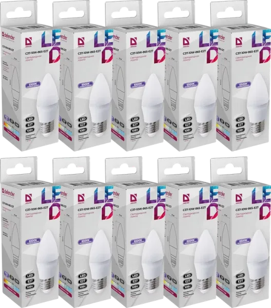 Defender Home - Лампочка светодиодная C37-10W-865-E27 Defender Home - Лампочка светодиодная C37-10W-865-E27