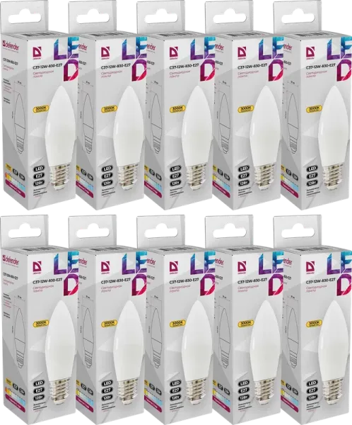 Defender Home - Лампочка светодиодная C37-12W-830-E27 Defender Home - Лампочка светодиодная C37-12W-830-E27