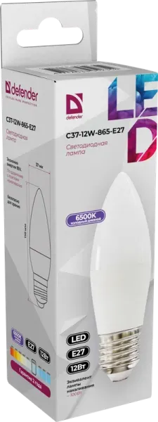 Defender Home - Лампочка светодиодная C37-12W-865-E27 Defender Home - Лампочка светодиодная C37-12W-865-E27