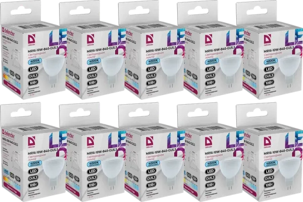 Defender Home - Лампочка светодиодная MR16-10W-840-GU5.3 Defender Home - Лампочка светодиодная MR16-10W-840-GU5.3